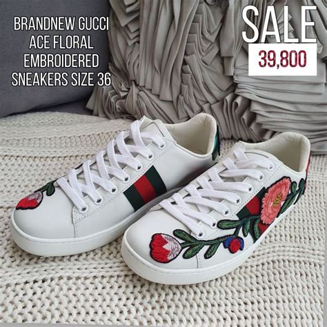 gucci sneakers with red heart|Gucci ace floral embroidered sneakers.